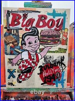 Corbellic Expressionism 16x20 Big Boy Burger Retro Canvas Collectible Large Art