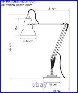 Desk Lamp Dove Grey Adjustable Shade Anglepoise Original 1227