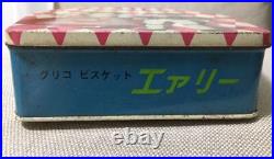 Empty Can Antique Glico Biscuit Airy Showa Retro Japan