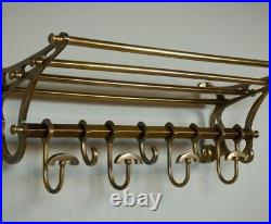 FRENCH STYLE ANTIQU COATRACK TRAIN Wall Mounted LUGGAGE RACK vintage luxury Hook