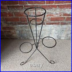 Fab Vintage Retro Mid Century 50s 60s French Wrought Iron Multi Pot Plant Stand