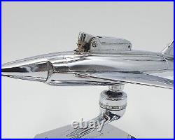 Fabulous 1950s Chrome Jet Aeroplane Desk Lighter Airplane lighter Very retro