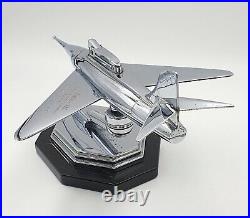 Fabulous 1950s Chrome Jet Aeroplane Desk Lighter Airplane lighter Very retro