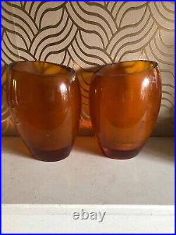 Fabulous Pair Of 1960s Retro Heavy Perspex Vases So Stylish