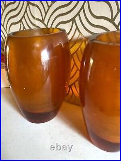 Fabulous Pair Of 1960s Retro Heavy Perspex Vases So Stylish