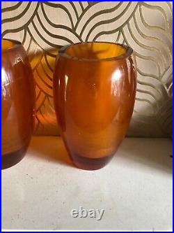 Fabulous Pair Of 1960s Retro Heavy Perspex Vases So Stylish