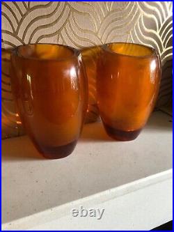 Fabulous Pair Of 1960s Retro Heavy Perspex Vases So Stylish