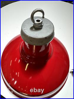 Factorylux enamel lamp shade ceiling with hanging attachment Red enamel retro