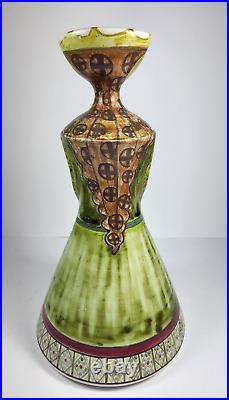 Fantastic Retro Iden Pottery Ceramic Medieval Lady Design Candle Stick Ornament