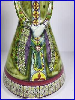 Fantastic Retro Iden Pottery Ceramic Medieval Lady Design Candle Stick Ornament