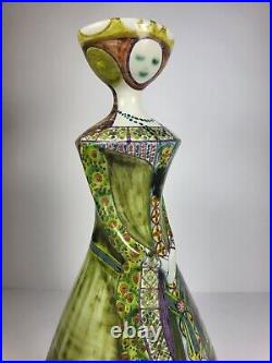 Fantastic Retro Iden Pottery Ceramic Medieval Lady Design Candle Stick Ornament