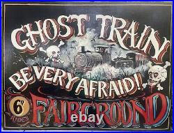 GHOST TRAIN Retro/vintage hand sign written FAIRGROUND or HALLOWEEN