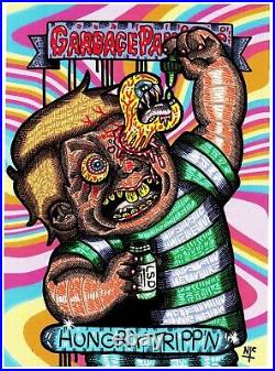 Garbage pail kids original art, retro, trippy, 8 x 12 inch art paper