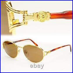 Gianni Versace Sunglasses 1995 Vintage Gold Medusa Brown Retro MOD G28 COL 19L