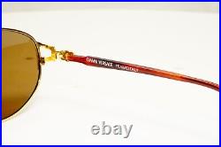 Gianni Versace Sunglasses 1995 Vintage Gold Medusa Brown Retro MOD G28 COL 19L