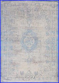 Grey Jean 9065 Fading World Blue Medallion collection Medallion Vintage Rugs