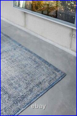 Grey Jean 9065 Fading World Blue Medallion collection Medallion Vintage Rugs