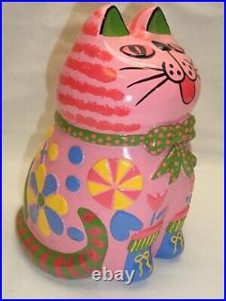 Groovy Kitschy Cat Statue Mod Pop Art Cool Retro Revival Decor Kitsch Kitty