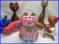 Groovy Kitschy Cat Statue Mod Pop Art Cool Retro Revival Decor Kitsch Kitty