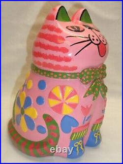 Groovy Kitschy Cat Statue Mod Pop Art Cool Retro Revival Decor Kitsch Kitty