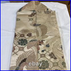 Japanese Kimono Retro Antique Nagoya Obi Champagne Gold