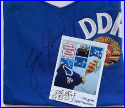 Jürgen Sparwasser 2x signed GDR jersey 1974 World Cup retro edition size M / L / XL