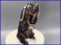 KREISS Anthropomorphic RARE 50's Blood hound dog jeweled eye lash Figurine