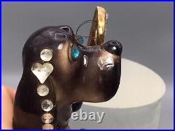 KREISS Anthropomorphic RARE 50's Blood hound dog jeweled eye lash Figurine