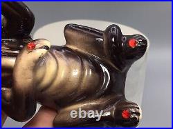 KREISS Anthropomorphic RARE 50's Blood hound dog jeweled eye lash Figurine