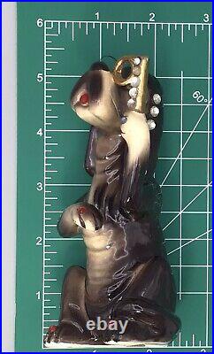 KREISS Anthropomorphic RARE 50's Blood hound dog jeweled eye lash Figurine