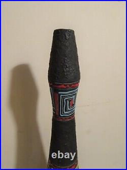 LARGE CERAMIC VASE ITALY 1960s BLACK BOTTLE SHAPE VINTAGE RETRO 46 CM