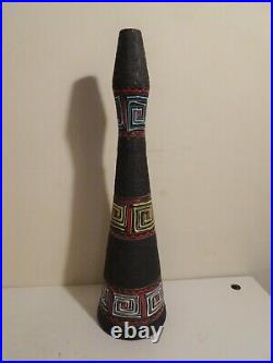 LARGE CERAMIC VASE ITALY 1960s BLACK BOTTLE SHAPE VINTAGE RETRO 46 CM