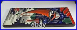 Large Quality Retro MID Century German Majolika Ceramic Sail Boats Wall Plaque