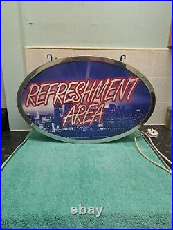 Large Vintage Retro Light up sign Refreshment Area Sign (From Bowling Ally)