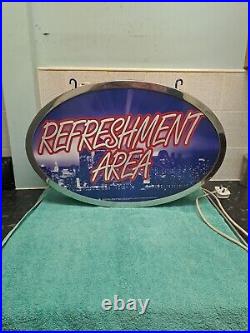 Large Vintage Retro Light up sign Refreshment Area Sign (From Bowling Ally)