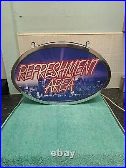 Large Vintage Retro Light up sign Refreshment Area Sign (From Bowling Ally)