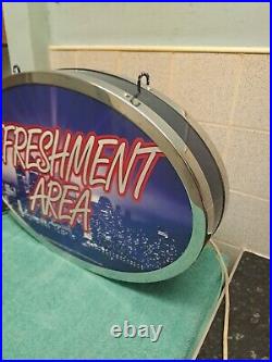 Large Vintage Retro Light up sign Refreshment Area Sign (From Bowling Ally)