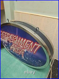 Large Vintage Retro Light up sign Refreshment Area Sign (From Bowling Ally)