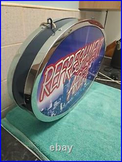 Large Vintage Retro Light up sign Refreshment Area Sign (From Bowling Ally)