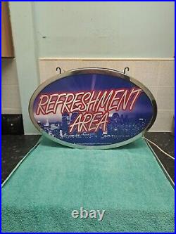 Large Vintage Retro Light up sign Refreshment Area Sign (From Bowling Ally)