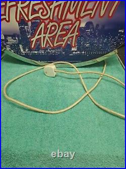 Large Vintage Retro Light up sign Refreshment Area Sign (From Bowling Ally)