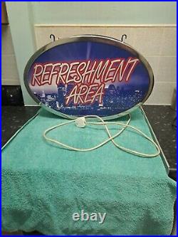 Large Vintage Retro Light up sign Refreshment Area Sign (From Bowling Ally)