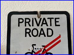 Large Vintage Sign Original Metal Private Road Sign Old Retro Mancave Heavy