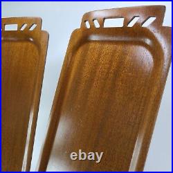 MCM Serving Trays Lot of 3 Overton Original Bentwood Mahogany Vintage Retro Home