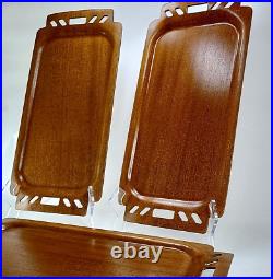 MCM Serving Trays Lot of 3 Overton Original Bentwood Mahogany Vintage Retro Home