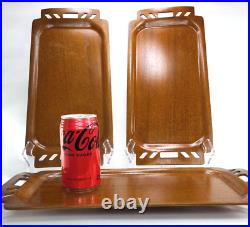 MCM Serving Trays Lot of 3 Overton Original Bentwood Mahogany Vintage Retro Home