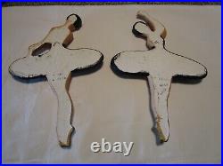 MCM Wall Art Plaques figures set 2 Chalkware Female Ballet Dancers 1960's retro