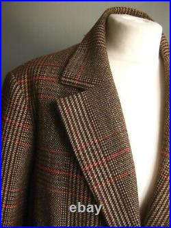 M&S LONG TWEED COAT 22 24 retro trench Dr Who Sherlock check 40s collection