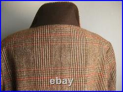 M&S LONG TWEED COAT 22 24 retro trench Dr Who Sherlock check 40s collection