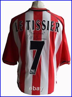 Matt le Tissier Signed Retro Shirt Southampton New Name 7 Football AFTAL COA